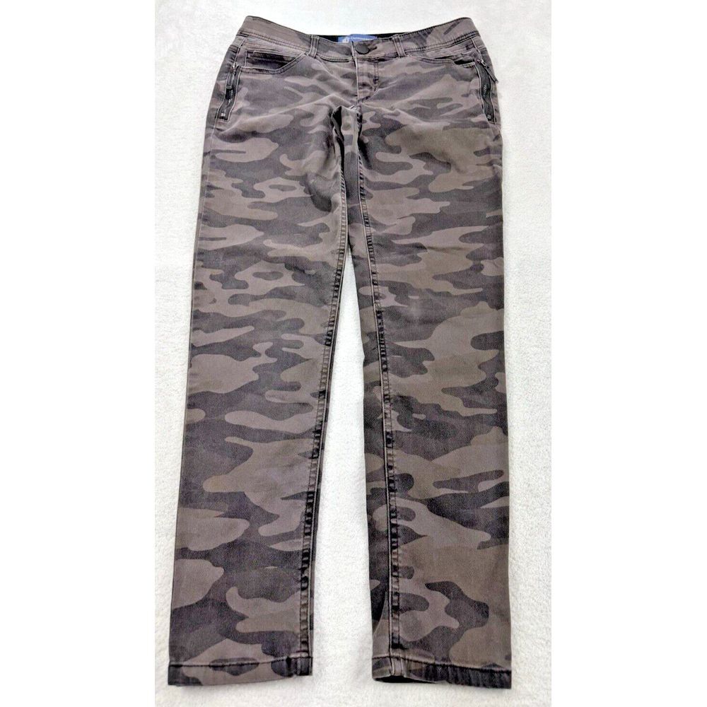 Democracy Jeans‎ Ab Solution Women 6 Brown Camo Booty Lift Side Zippers Accent